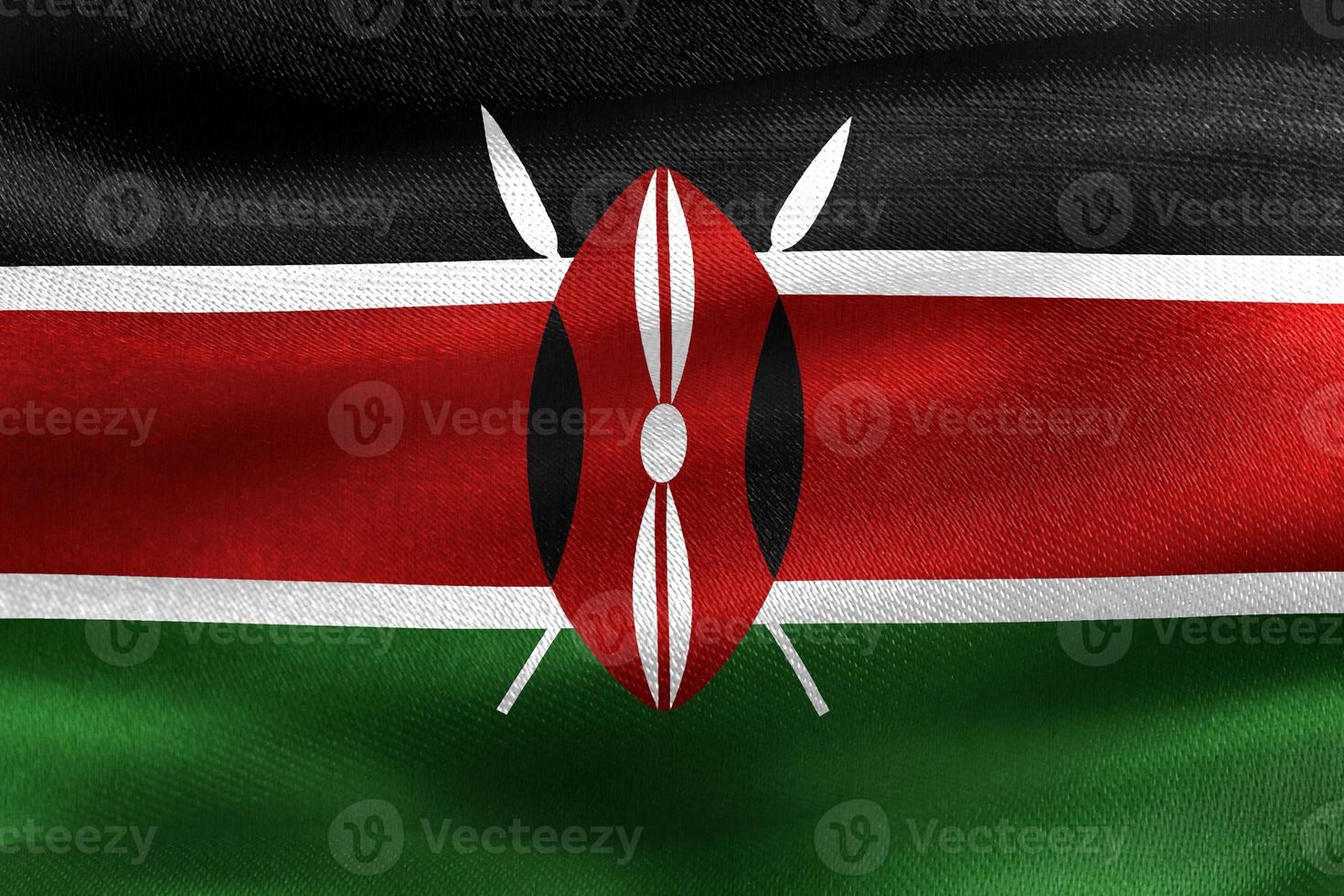 3D-Illustration of a Kenya flag - realistic waving fabric flag photo