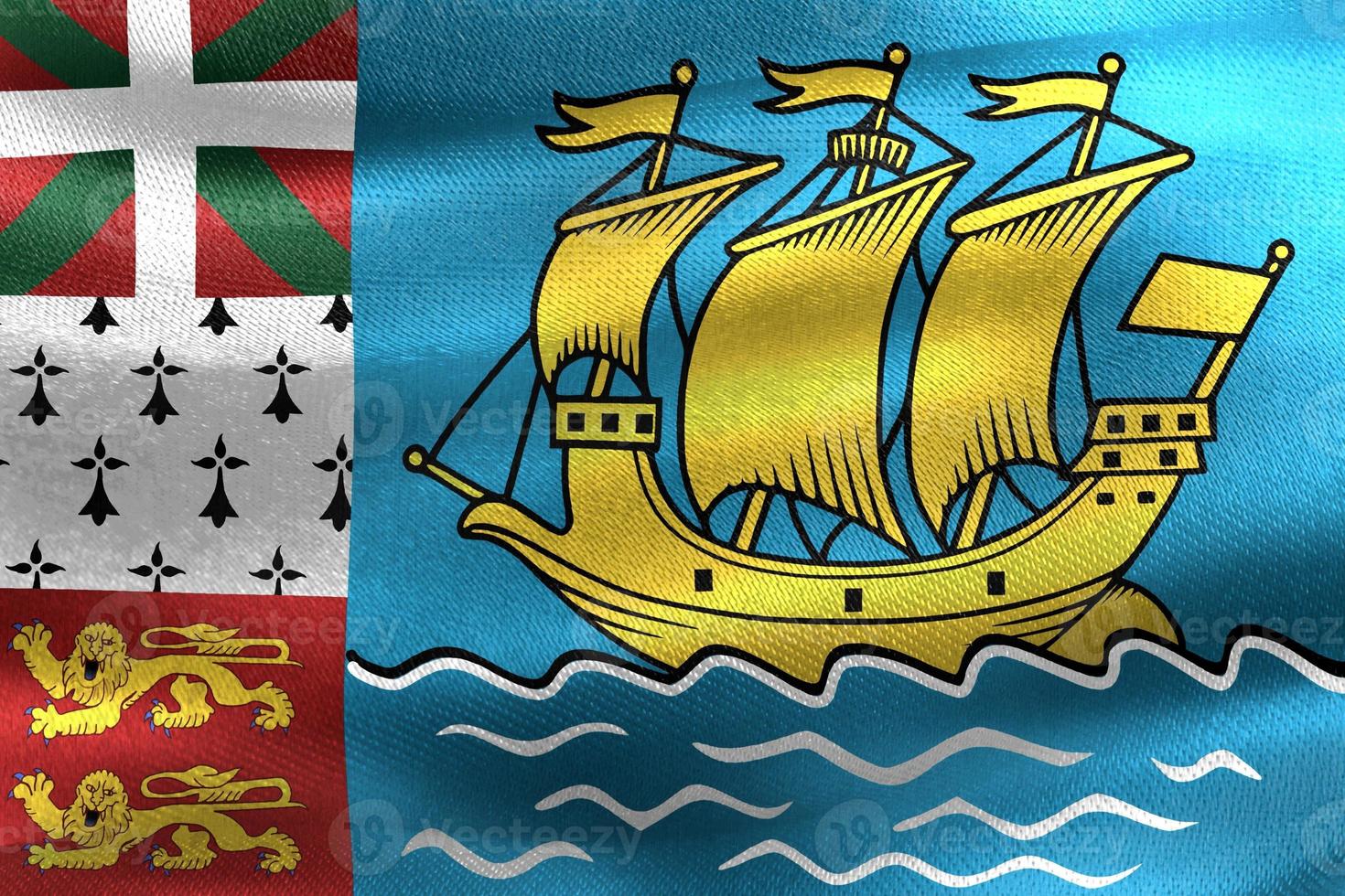 3D-Illustration of a Saint Pierre and Miquelon flag - realistic waving fabric flag photo