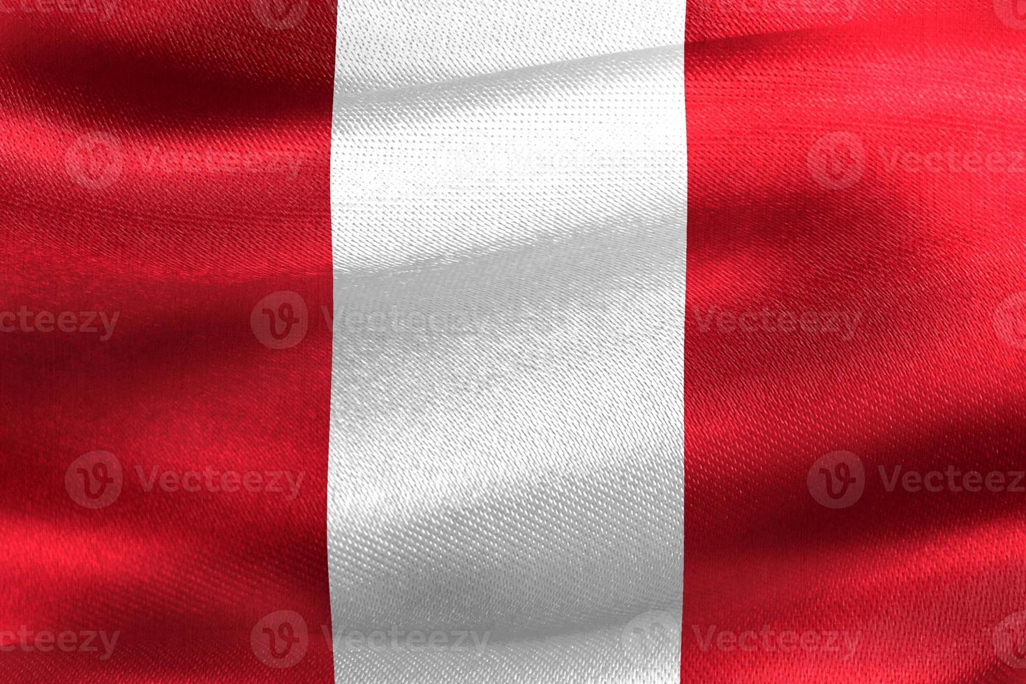 3D-Illustration of a Peru flag - realistic waving fabric flag photo