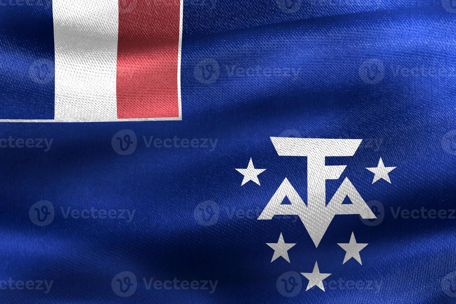 3D-Illustration of a French Southern Territories flag - realistic waving fabric flag photo