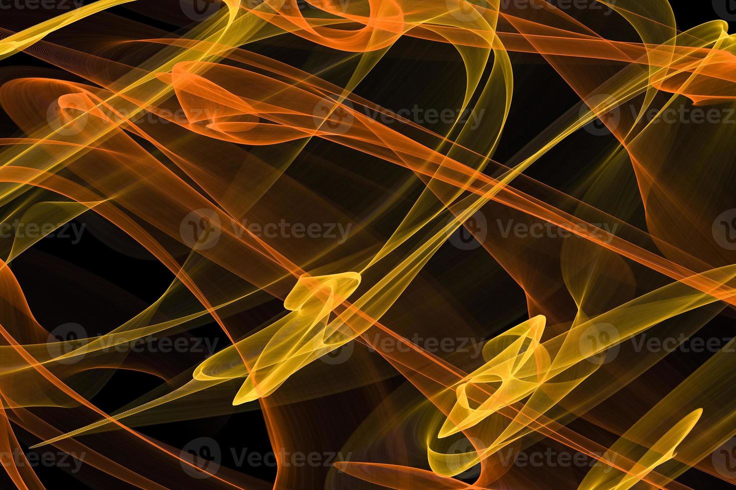 Artwork with curved colorful lines on a black background. photo