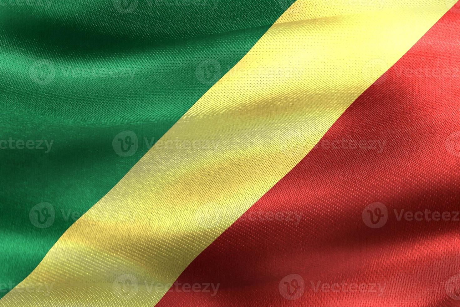Republic of the Congo flag - realistic waving fabric flag photo