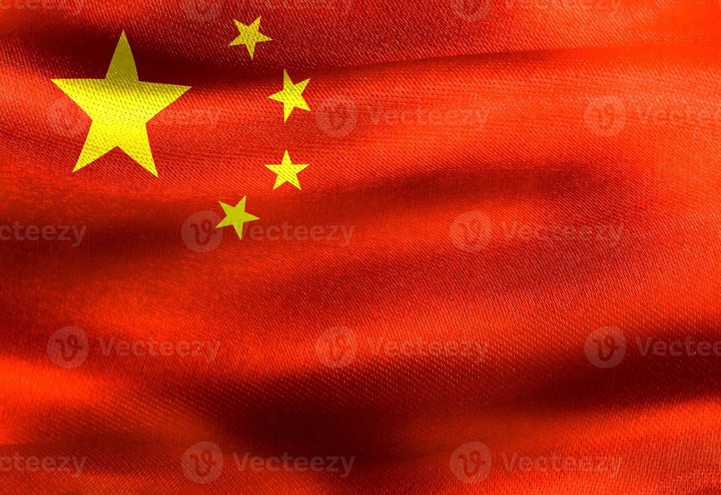 China flag - realistic waving fabric flag photo