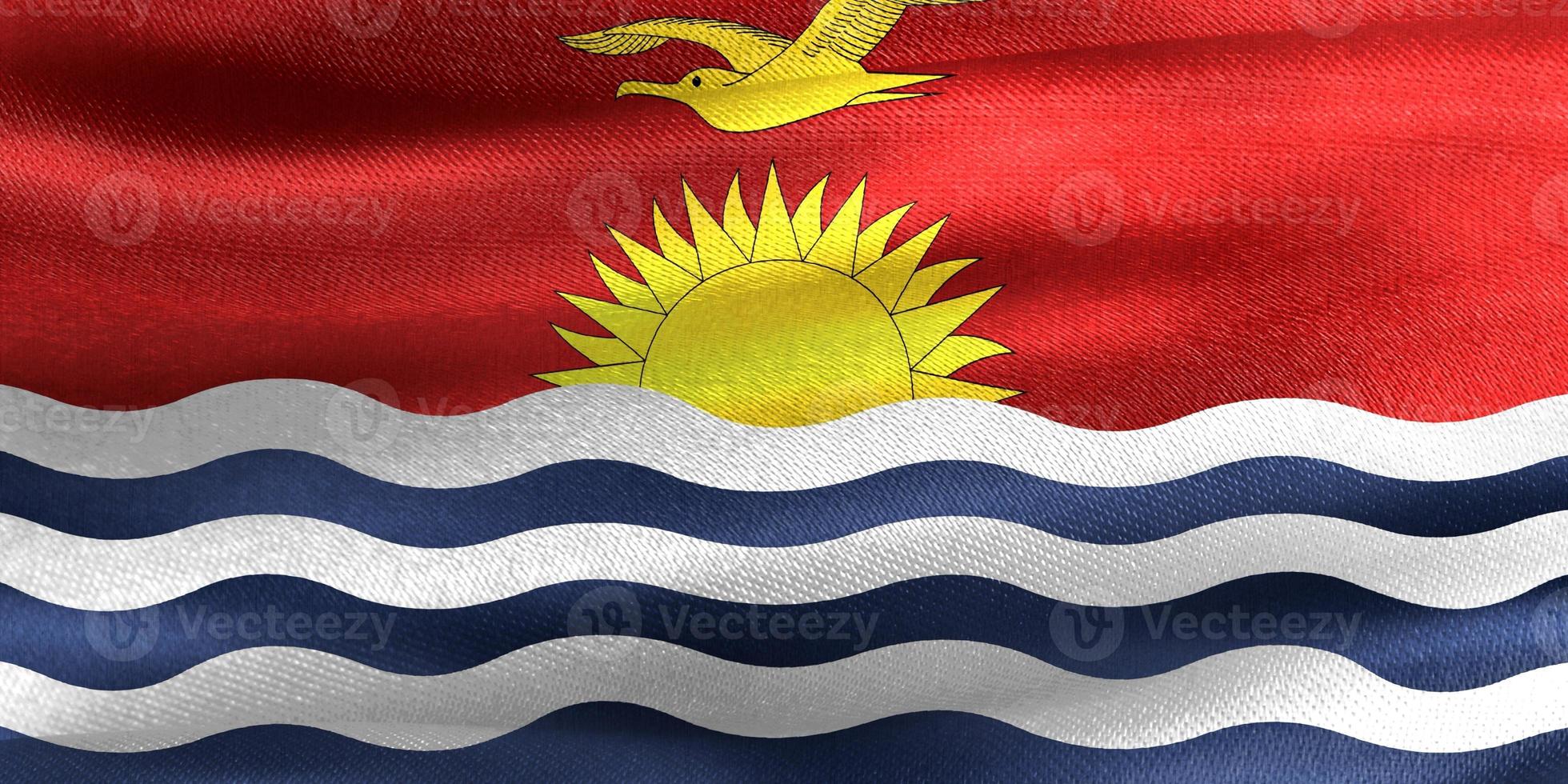 3D-Illustration of a Kiribati flag - realistic waving fabric flag photo