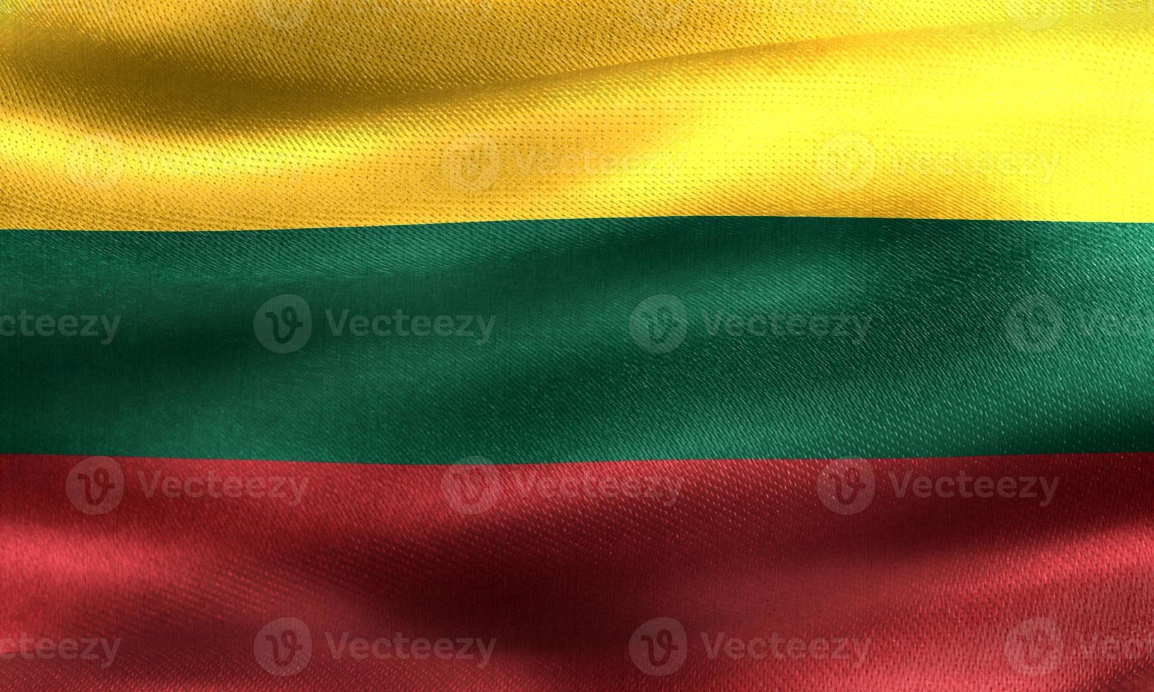 3D-Illustration of a Lithuania flag - realistic waving fabric flag photo
