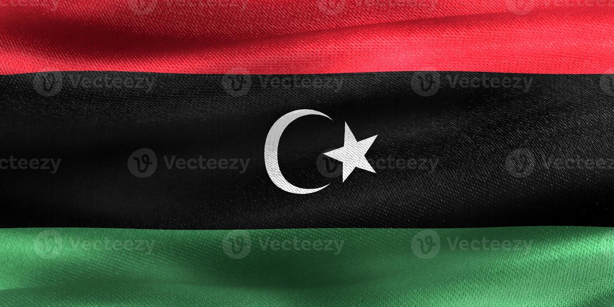 3D-Illustration of a Libya flag - realistic waving fabric flag photo