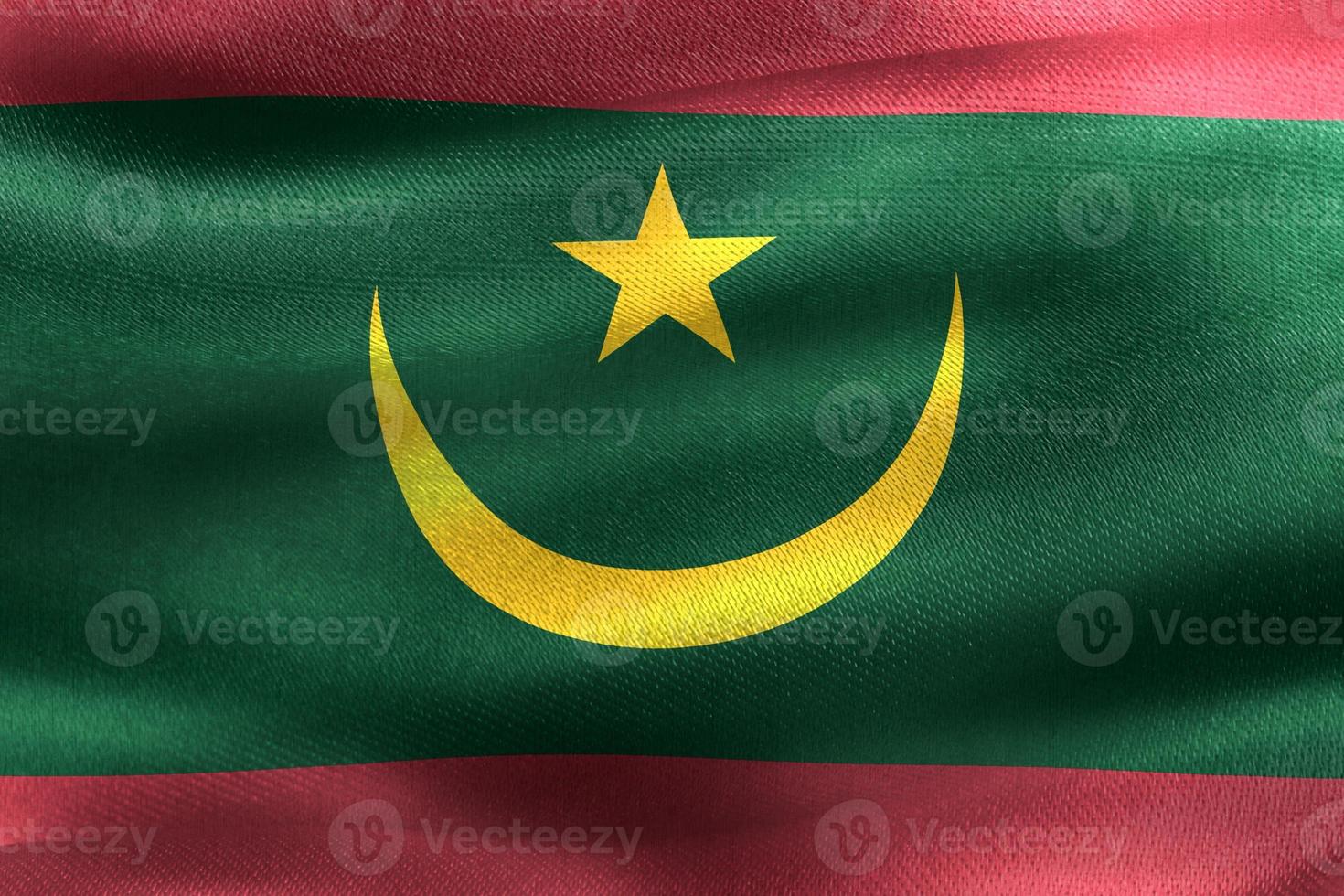 3D-Illustration of a Mauritania flag - realistic waving fabric flag photo