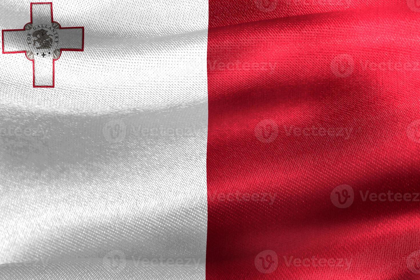 3D-Illustration of a Malta flag - realistic waving fabric flag photo
