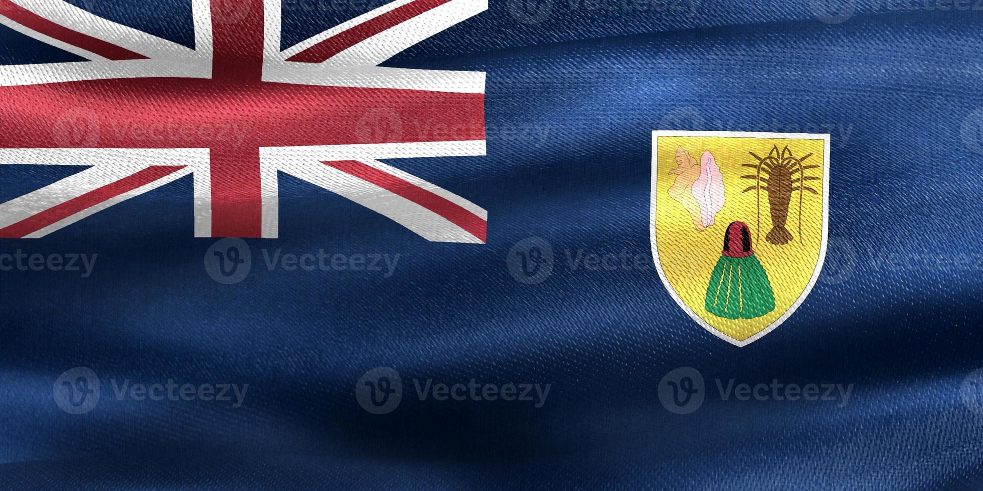 3D-Illustration of a Caicos Islands flag - realistic waving fabric flag photo