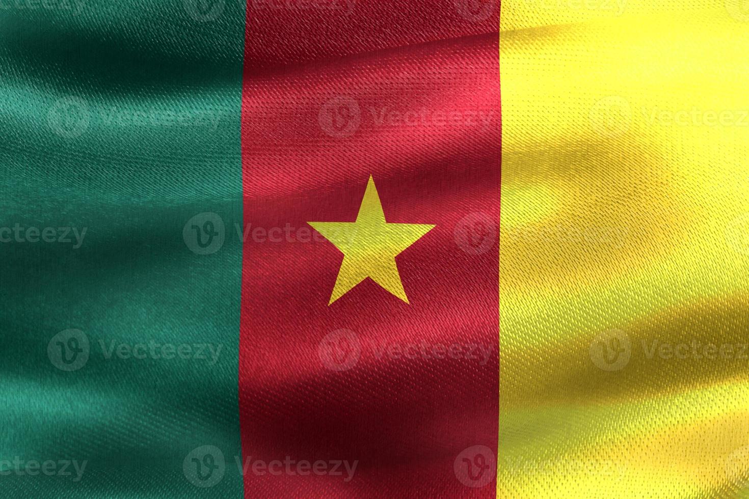 Cameroon flag - realistic waving fabric flag photo