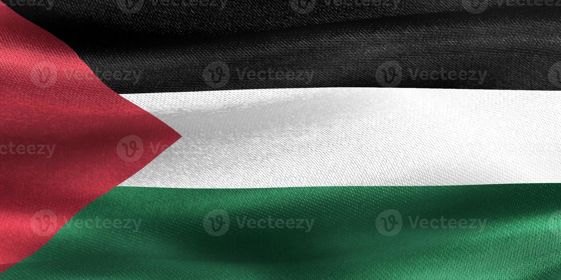 3D-Illustration of a Palestine flag - realistic waving fabric flag photo