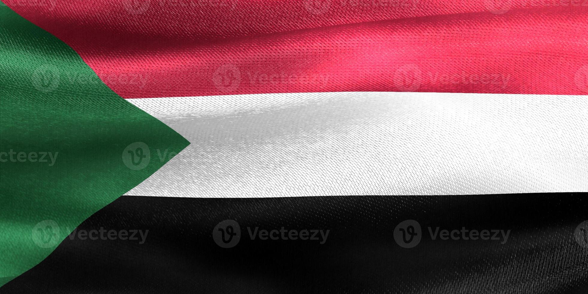 3D-Illustration of a Sudan flag - realistic waving fabric flag photo