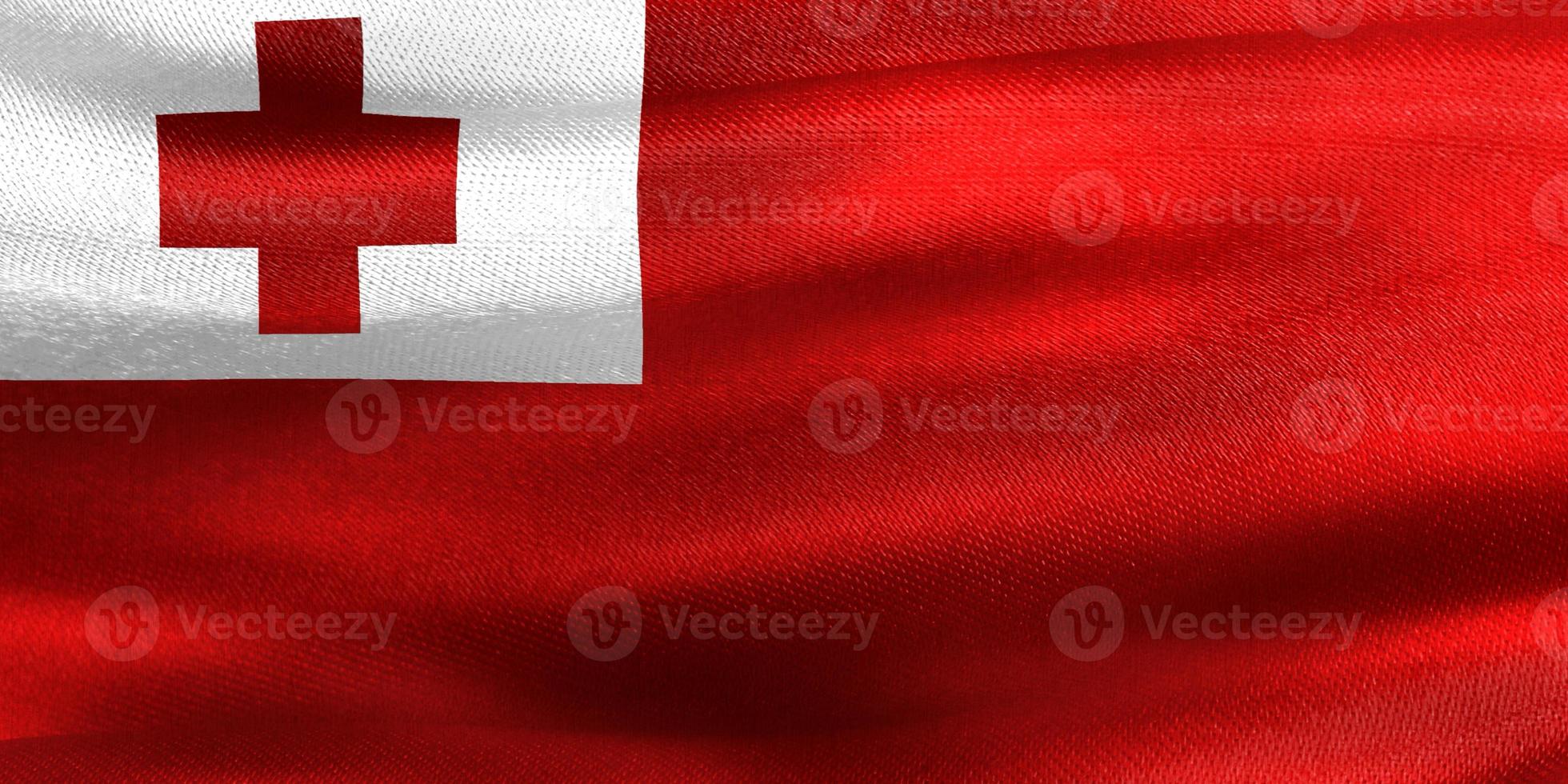 3D-Illustration of a Tonga flag - realistic waving fabric flag photo