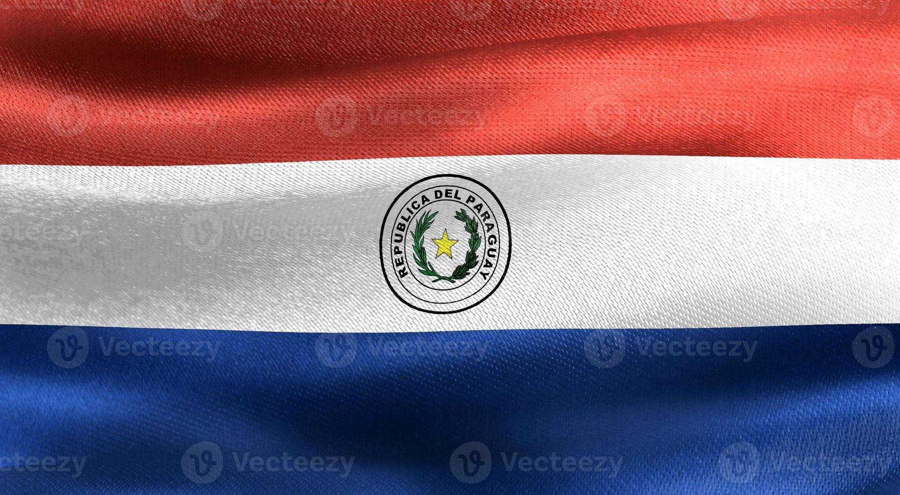 3D-Illustration of a Paraguay flag - realistic waving fabric flag photo