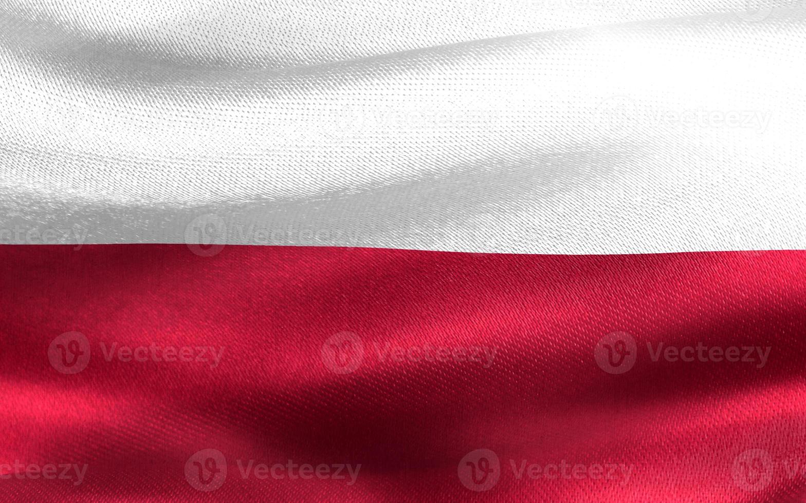 3D-Illustration of a Poland flag - realistic waving fabric flag photo