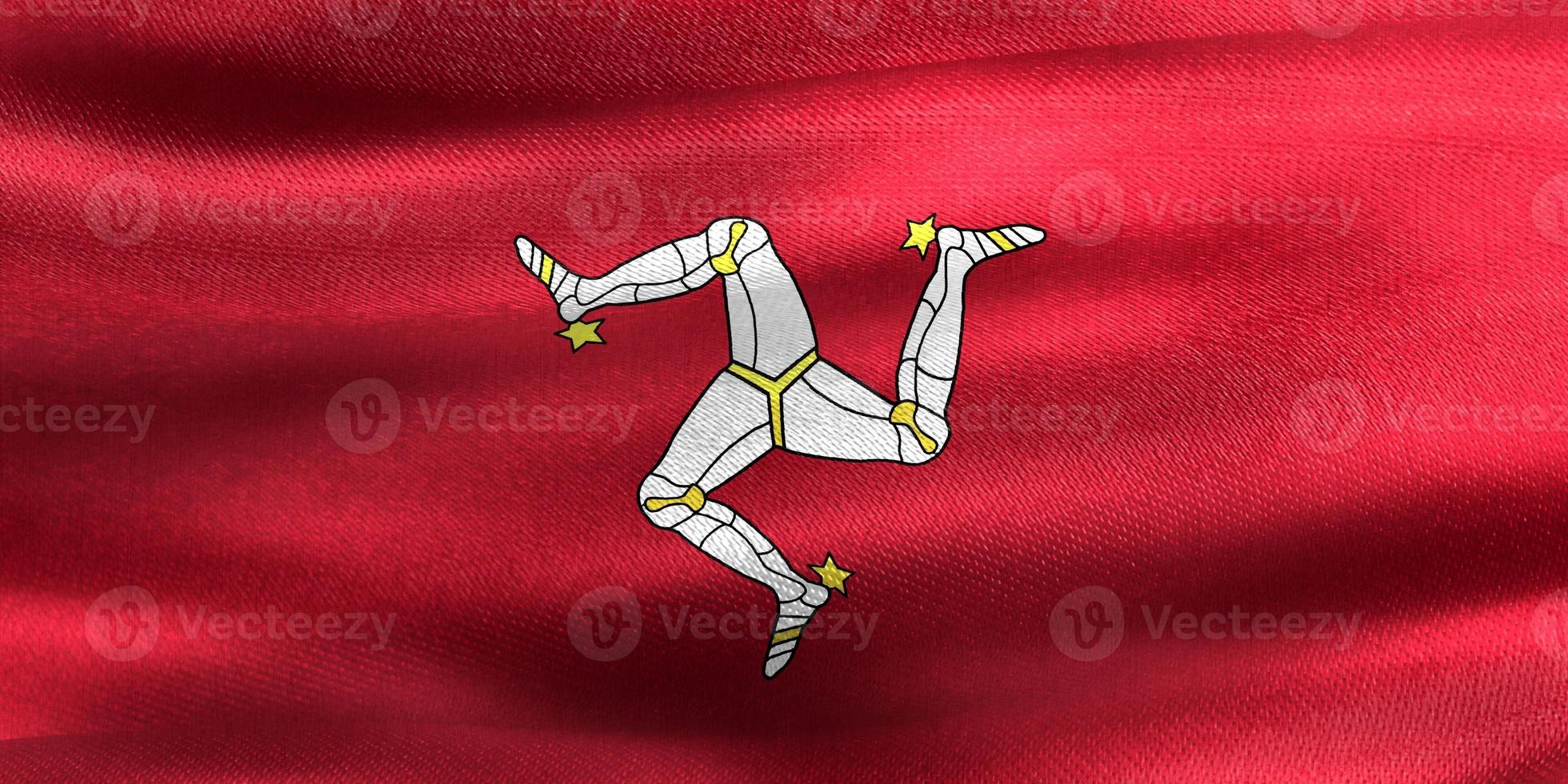 3D-Illustration of a Isle of Man flag - realistic waving fabric flag photo