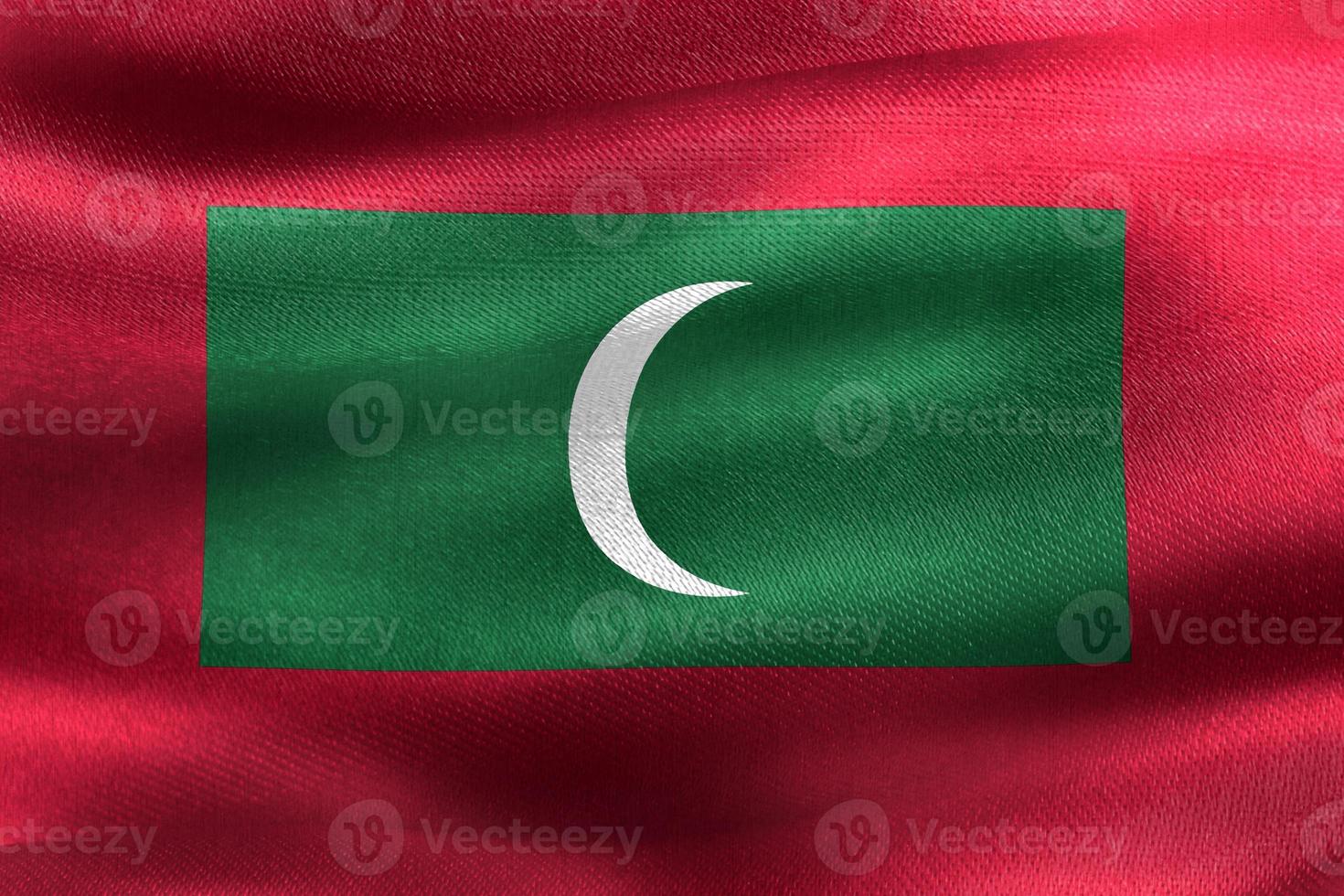 3D-Illustration of a Maldives flag - realistic waving fabric flag photo