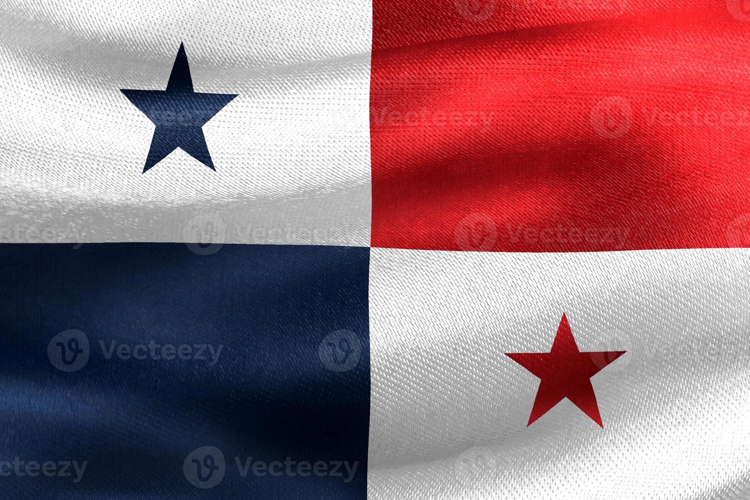 3D-Illustration of a Panama flag - realistic waving fabric flag photo