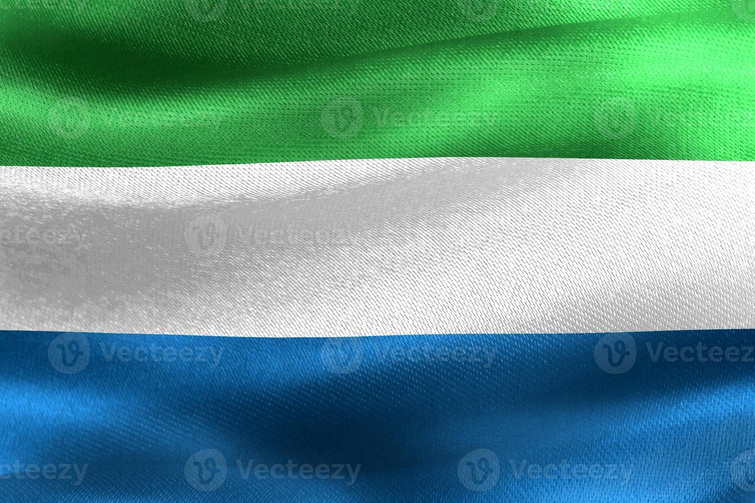 3D-Illustration of a Sierra Leone flag - realistic waving fabric flag photo