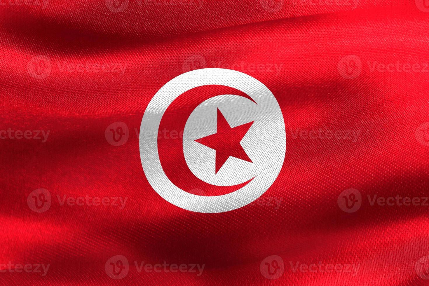 3D-Illustration of a Tunisia flag - realistic waving fabric flag photo