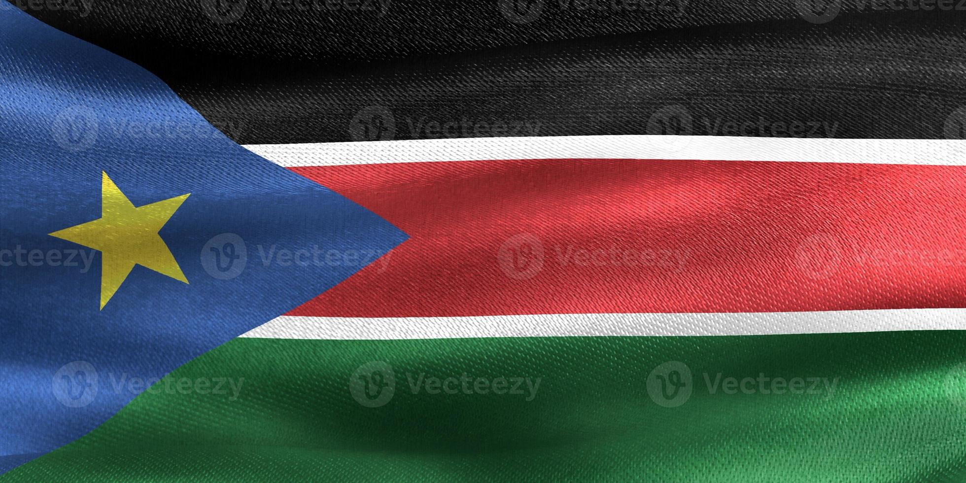 3D-Illustration of a South Sudan flag - realistic waving fabric flag photo