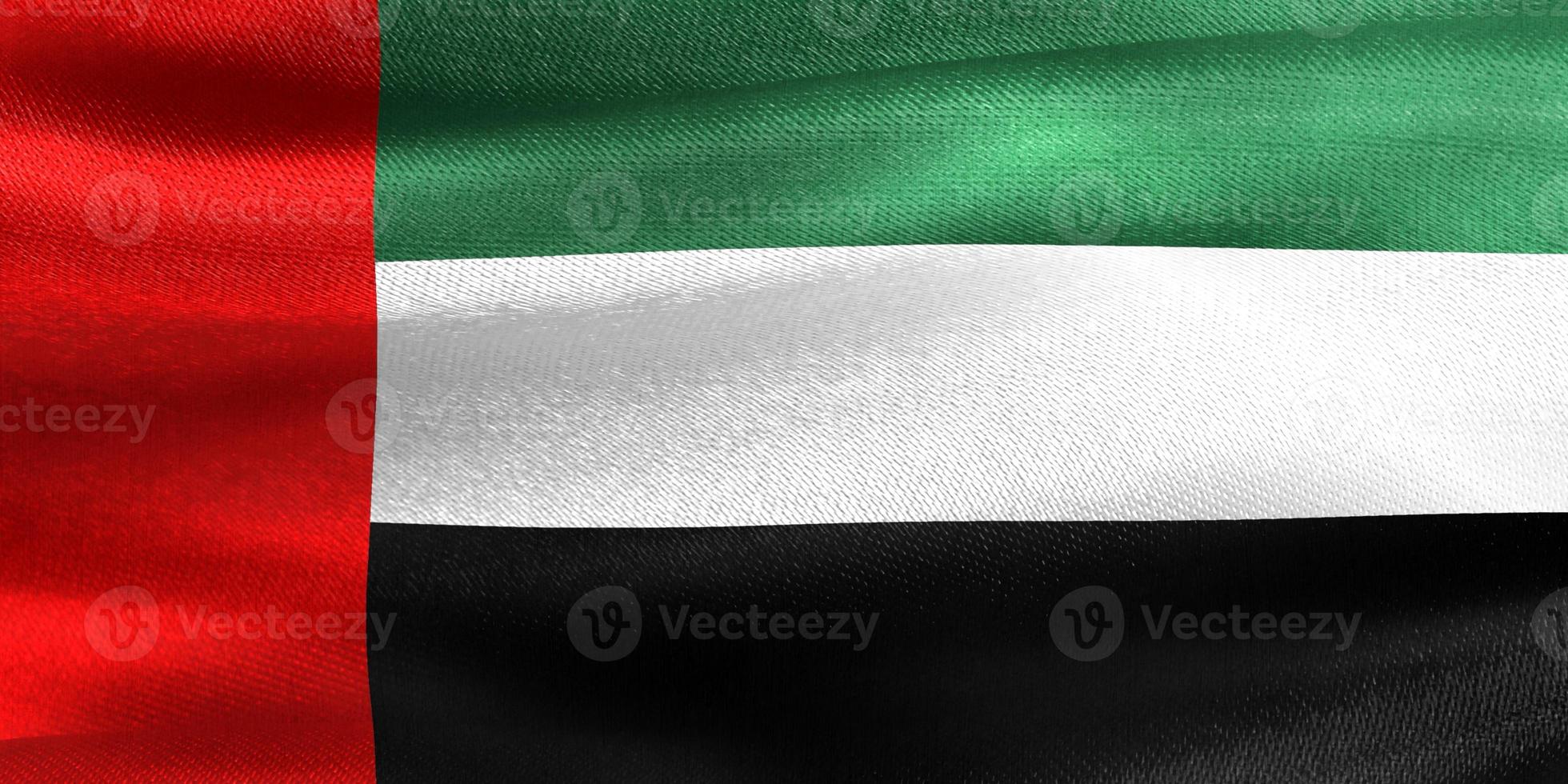 united arab emirates flag - realistic waving fabric flag photo