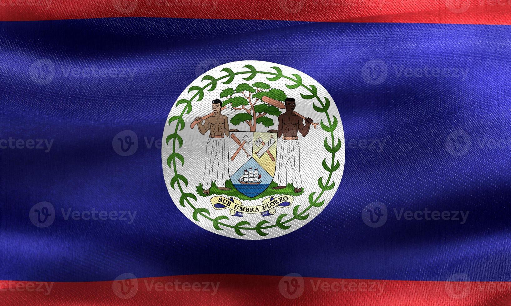 Belize flag - realistic waving fabric flag photo