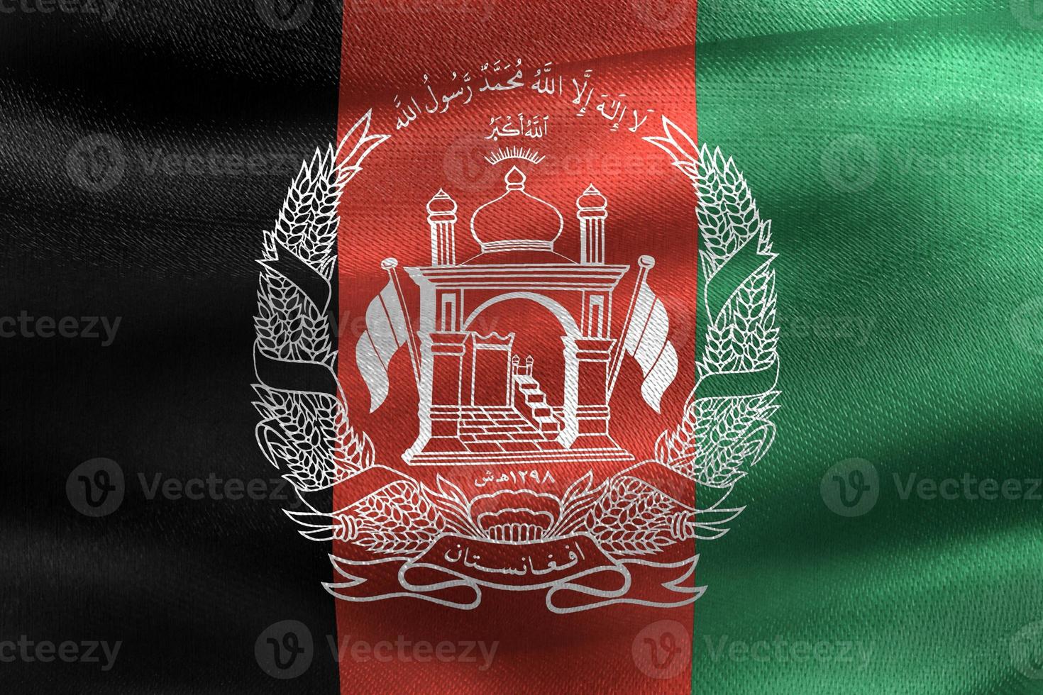 Afghanistan flag - realistic waving fabric flag photo