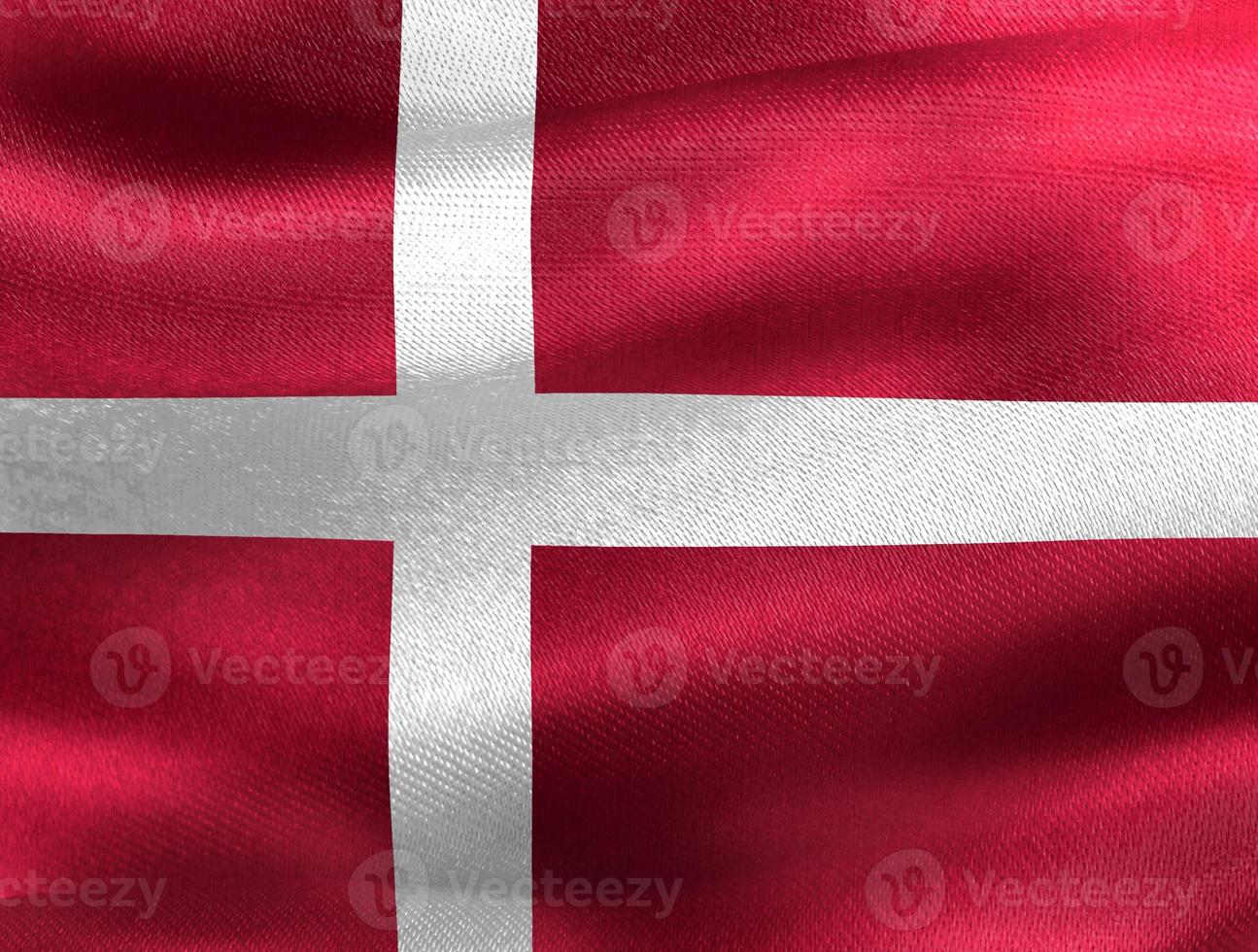 Denmark flag - realistic waving fabric flag photo