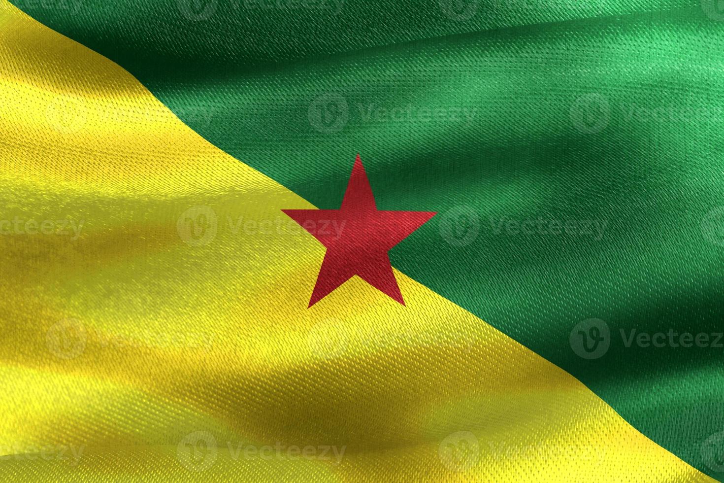 French Guiana flag - realistic waving fabric flag photo