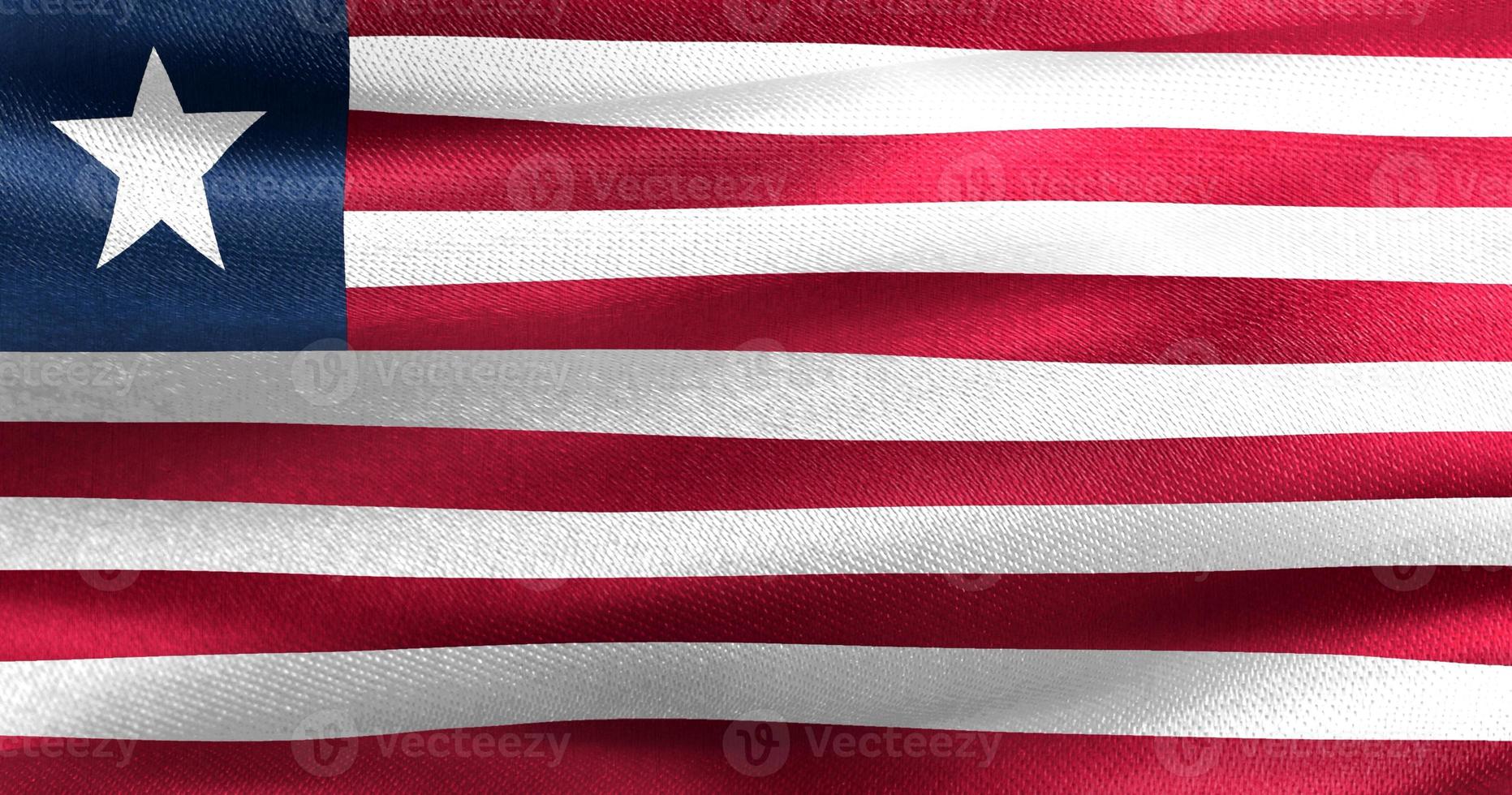 Ilustración 3d de una bandera de liberia - bandera de tela ondeante realista foto