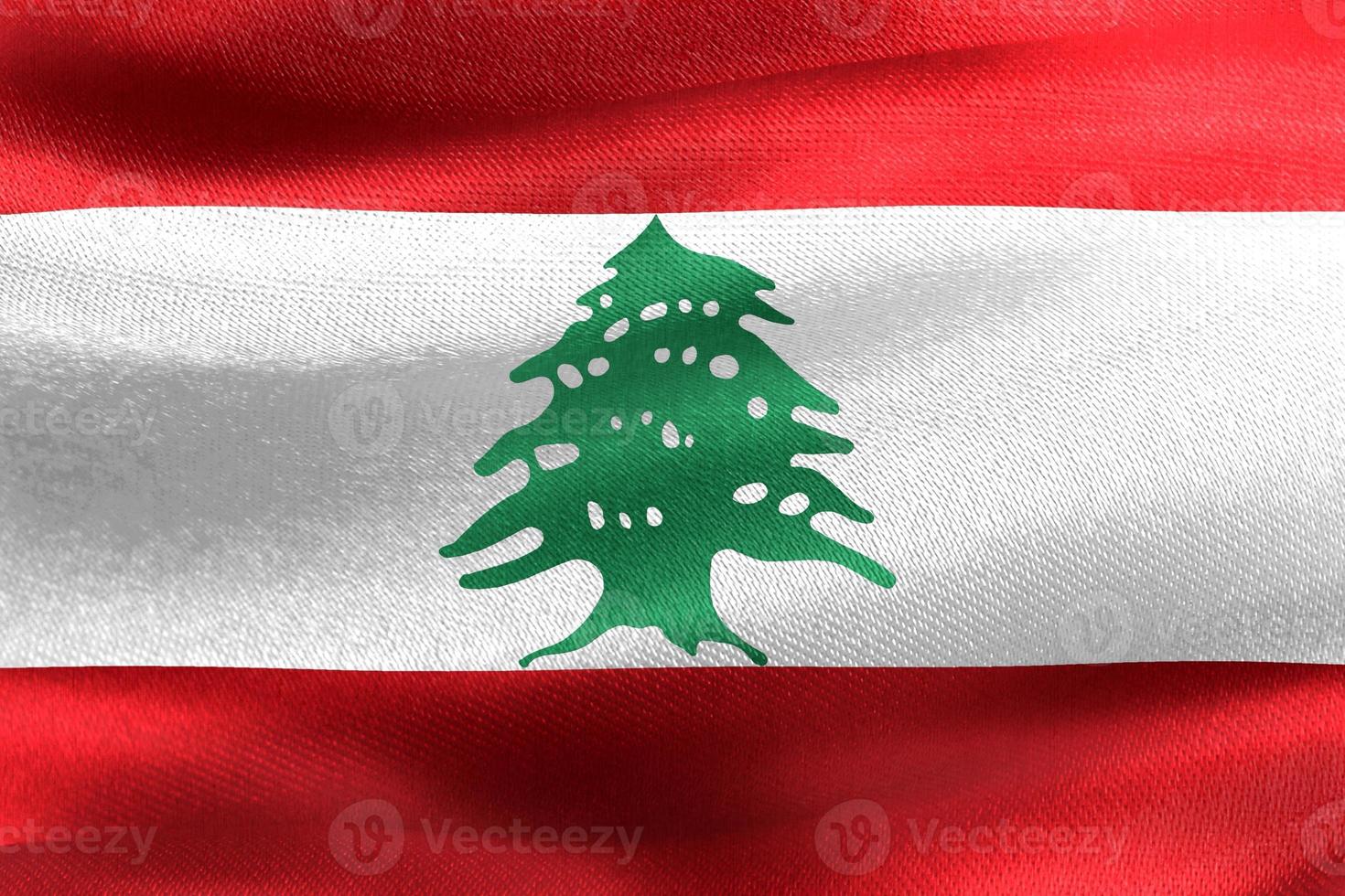 3D-Illustration of a Lebanon flag - realistic waving fabric flag photo