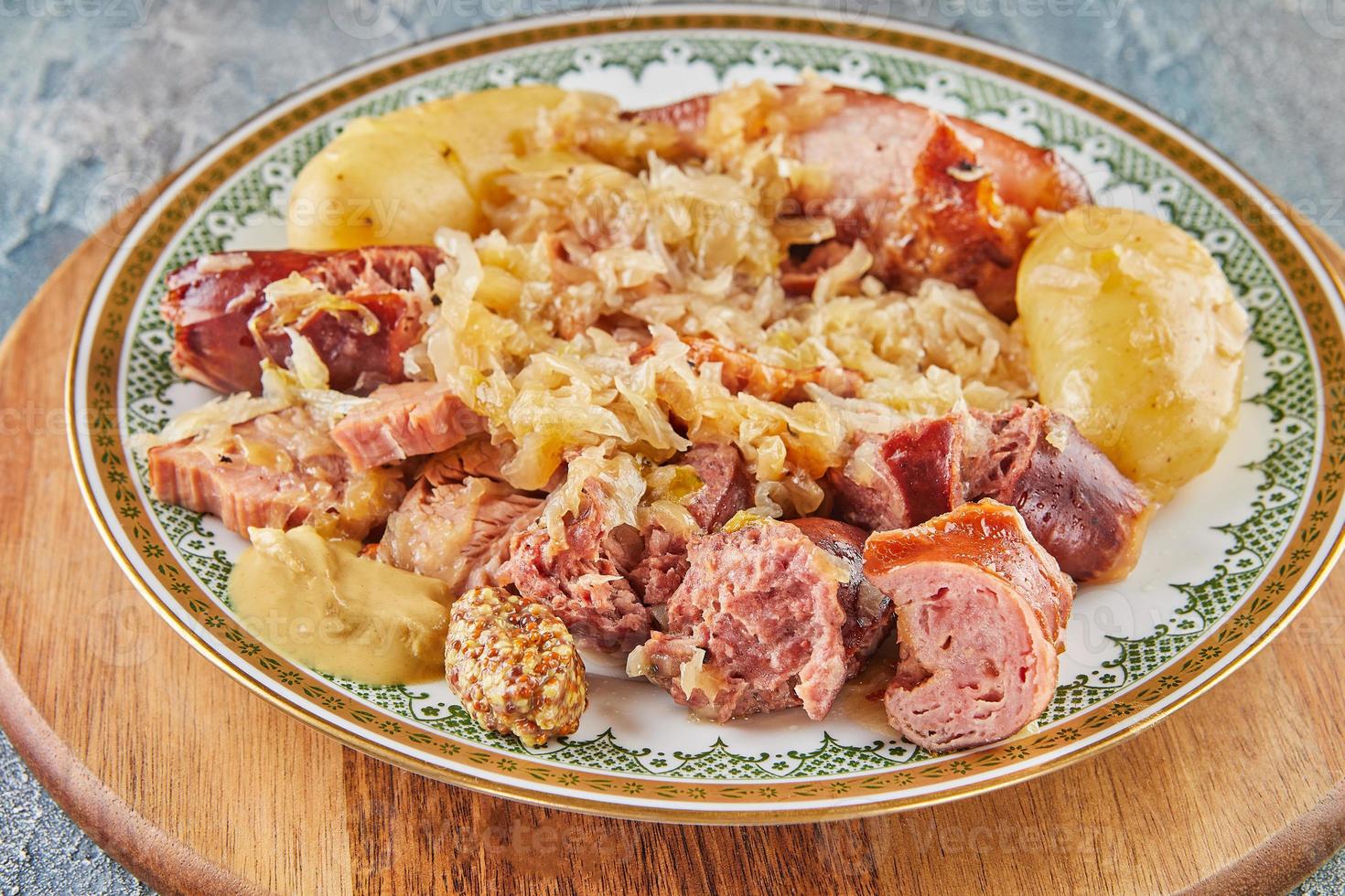 Alsatian sauerkraut in beer and white wine photo