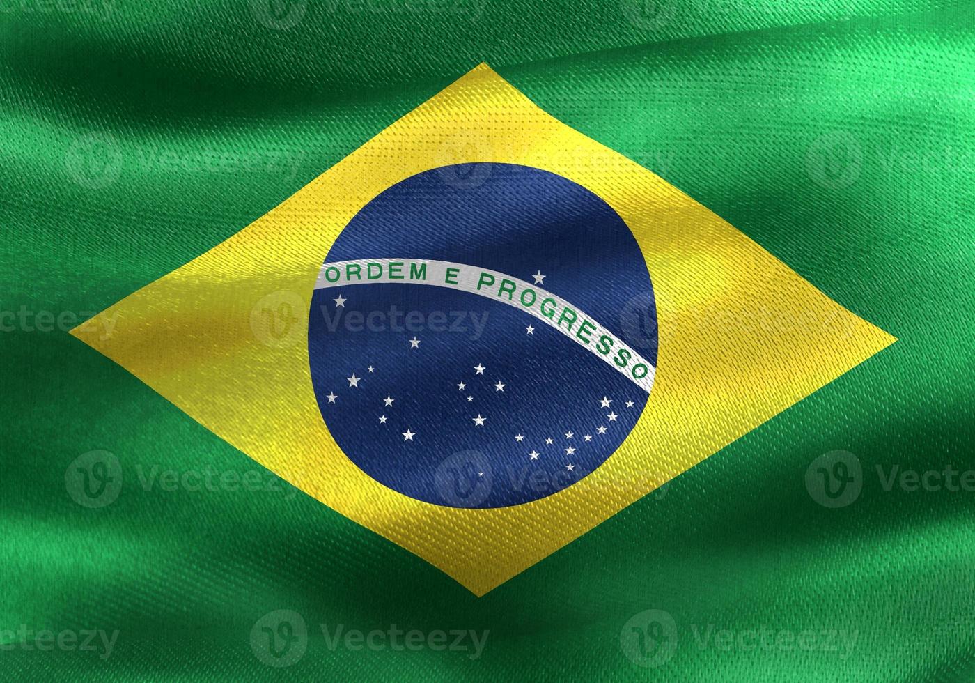 bandera de brasil - bandera de tela que agita realista foto