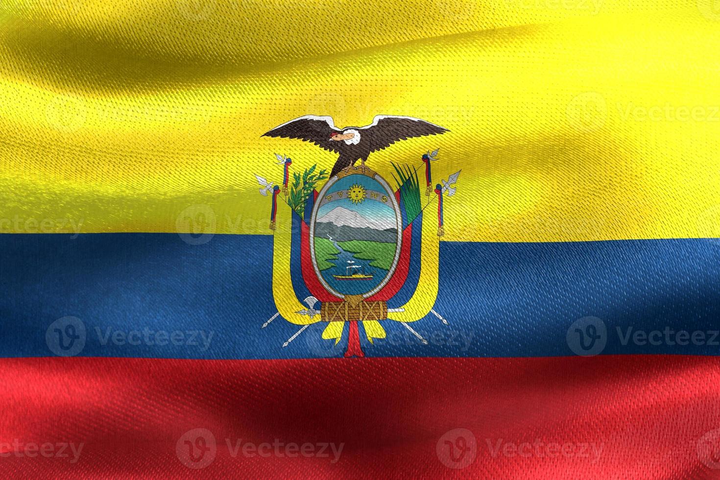 Ecuador flag - realistic waving fabric flag photo