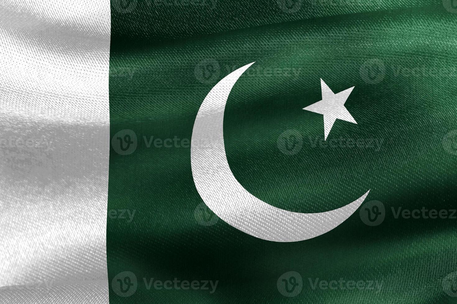 3D-Illustration of a Pakistan flag - realistic waving fabric flag photo