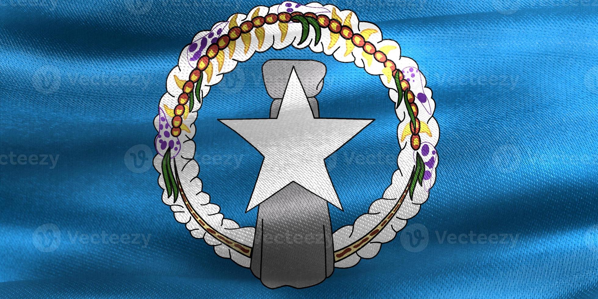 3D-Illustration of a Mariana Islands flag - realistic waving fabric flag photo