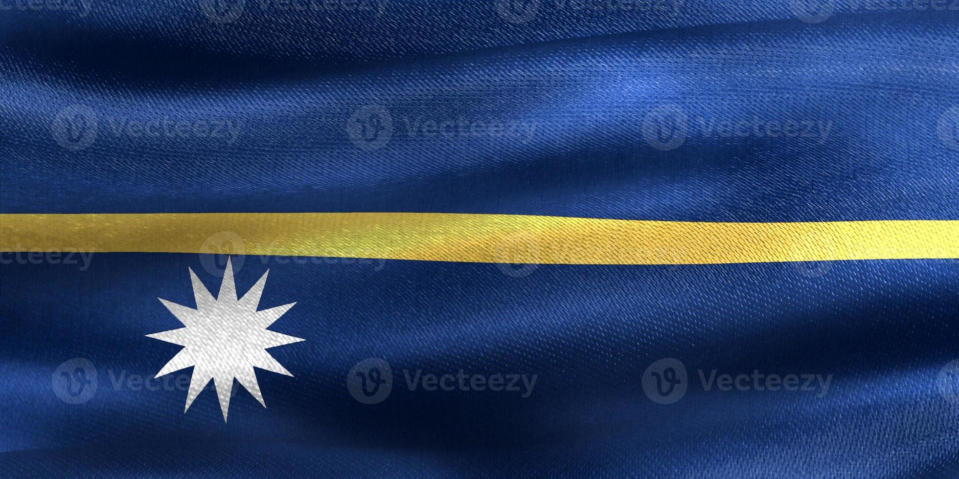 3D-Illustration of a Nauru flag - realistic waving fabric flag photo