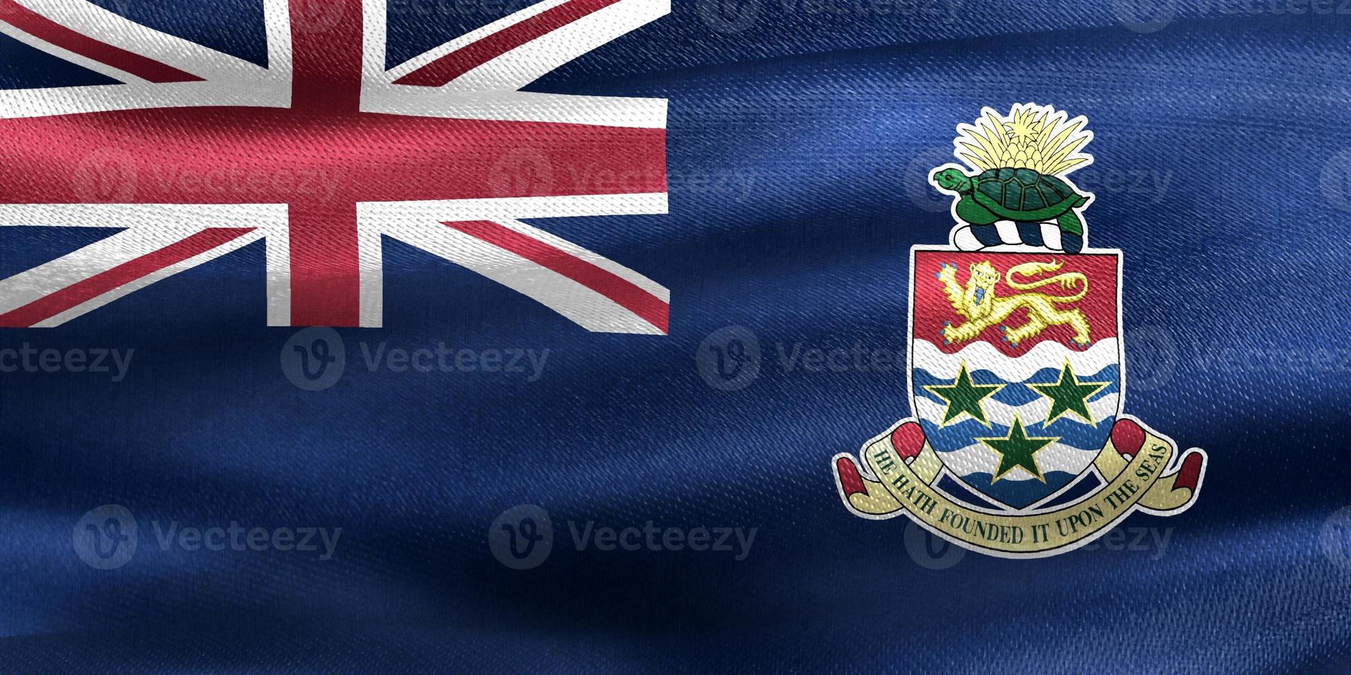 3D-Illustration of a Cayman Islands flag - realistic waving fabric flag photo