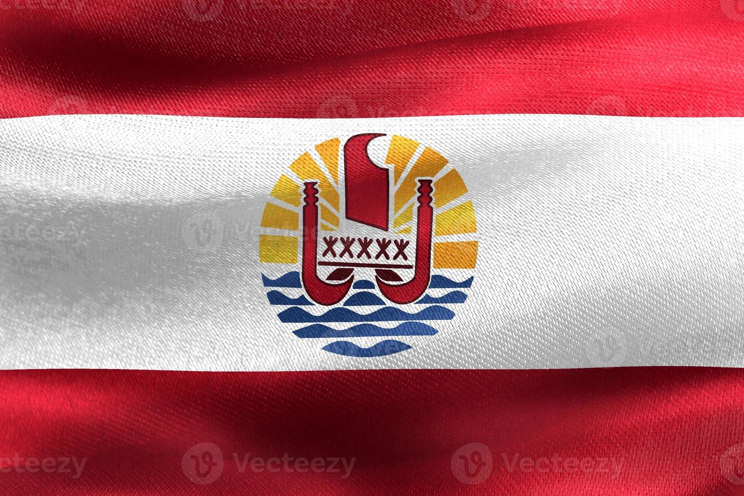 3D-Illustration of a French Polynesia flag - realistic waving fabric flag photo