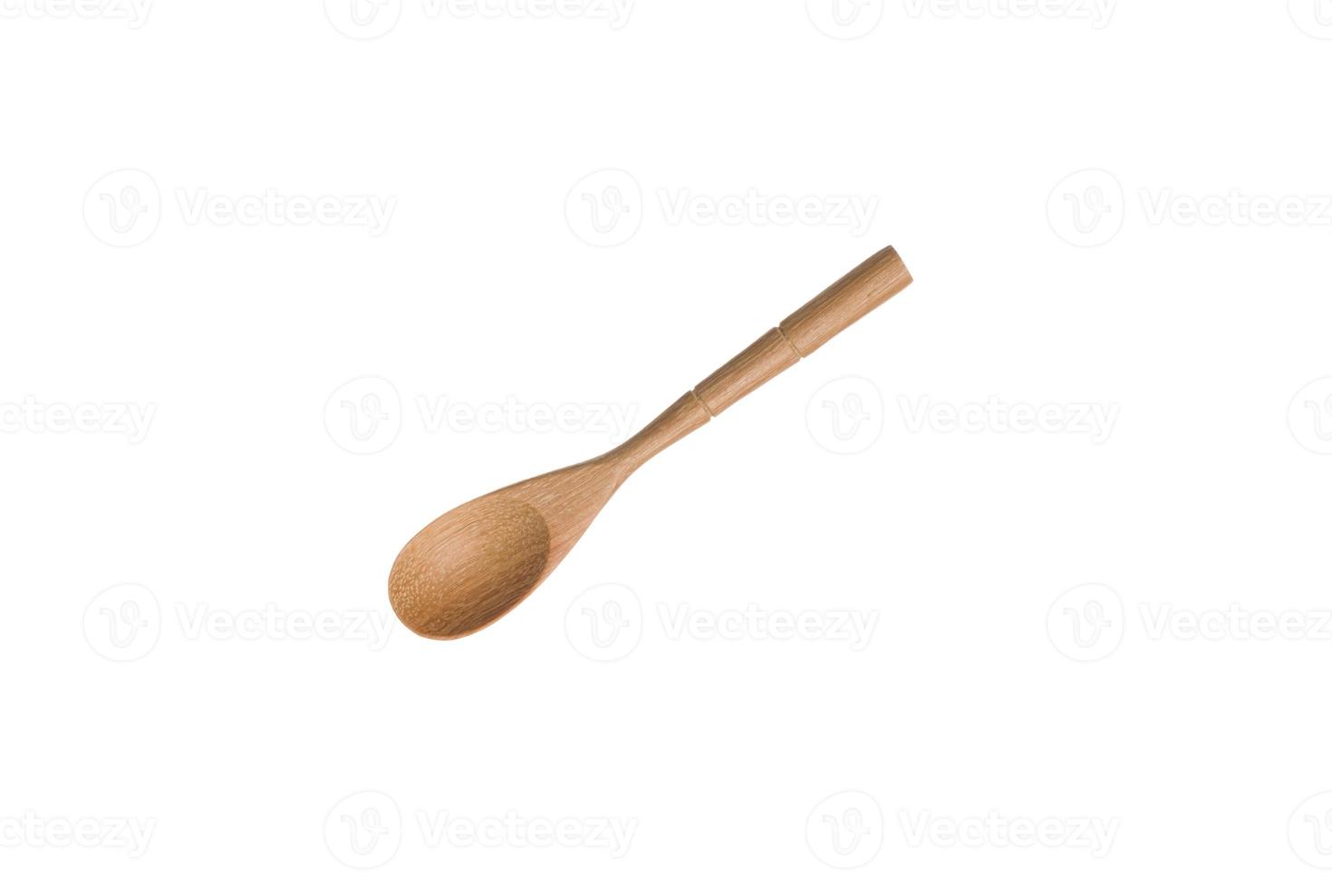 Rejection of plastic concept. Empty wooden Cutlery isolated on white background photo
