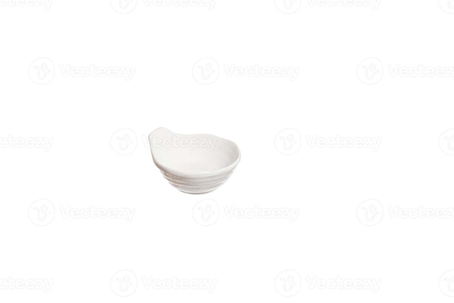 Rejection of plastic concept. Empty plate isolated on white backgrou photo