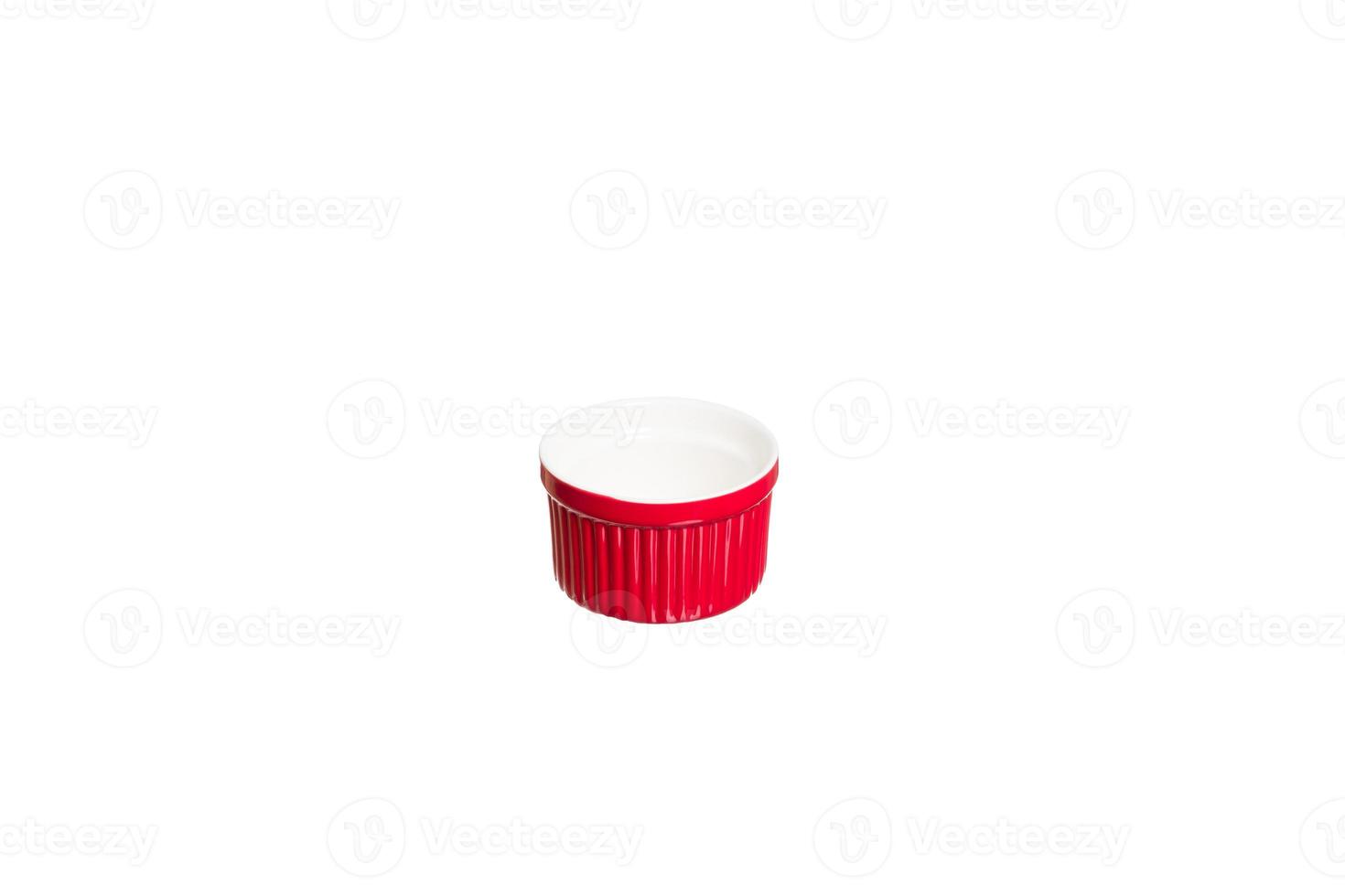 Rejection of plastic concept. Empty plate isolated on white backgrou photo