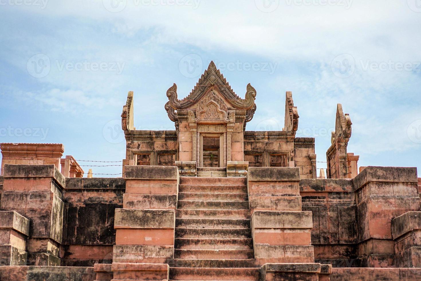 Old Thailand vintage  ancient building create by red brick. photo