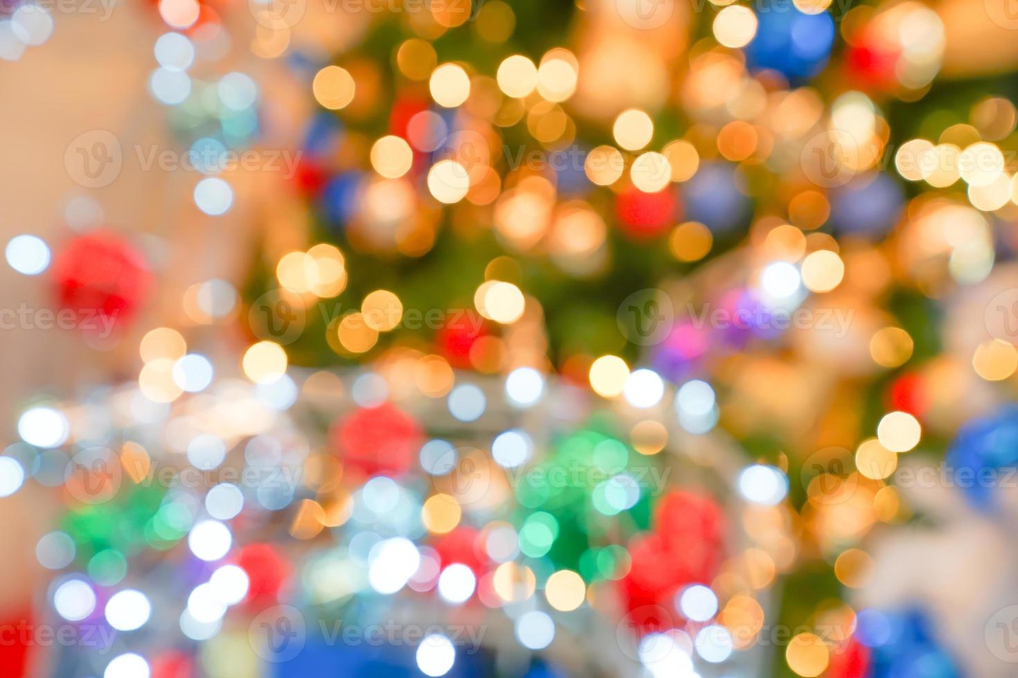 Colourful  Beautiful Blurry circle bokeh, out of focus background in the Christmas concept and theme. photo