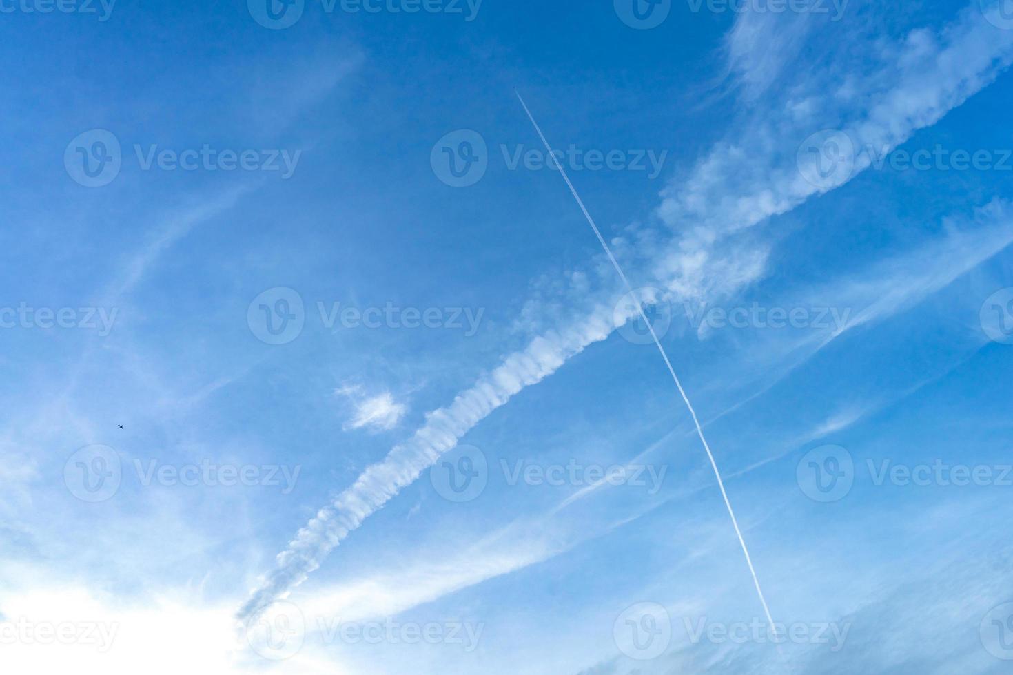 sky with rarely cloud in line shape. photo