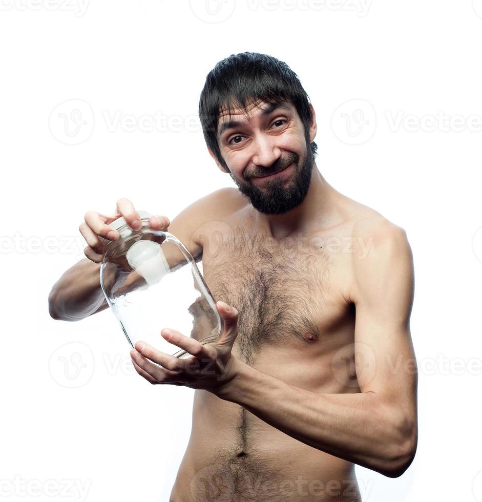 young man posing on white background photo
