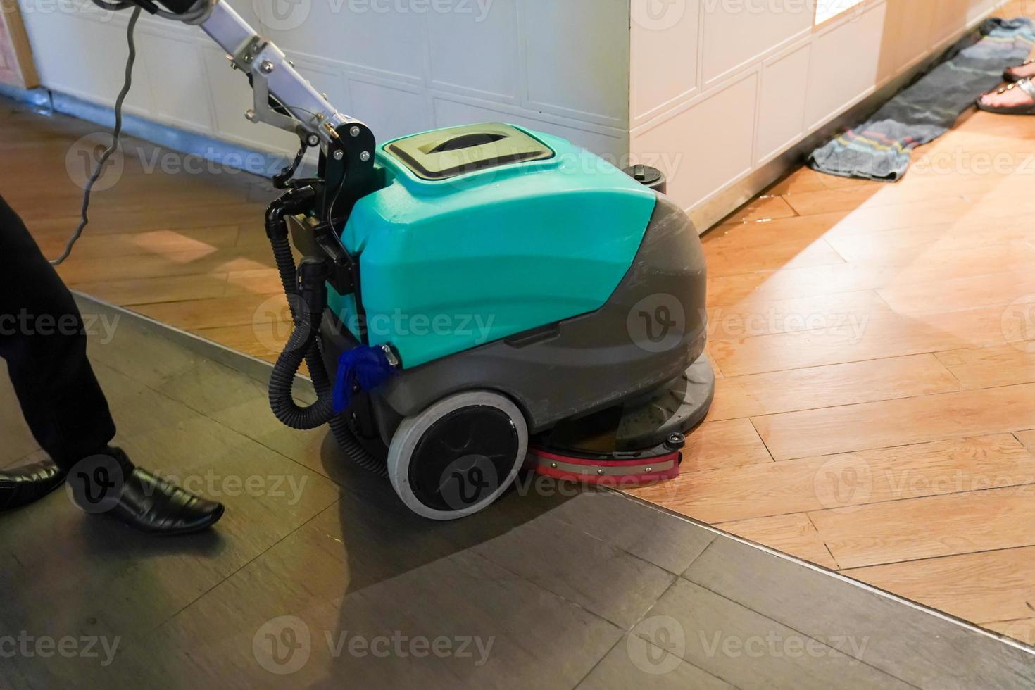 cleaning machine working on the floor. photo