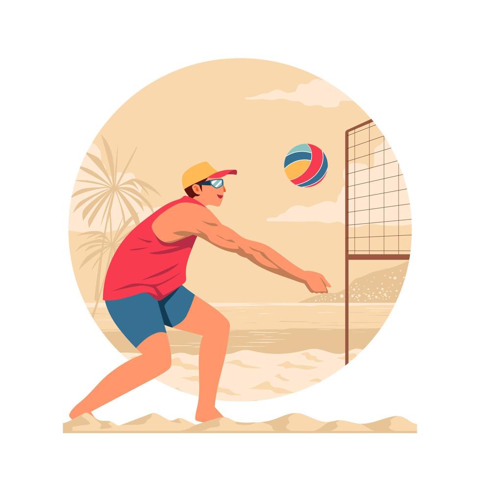 deporte de voleibol de playa vector