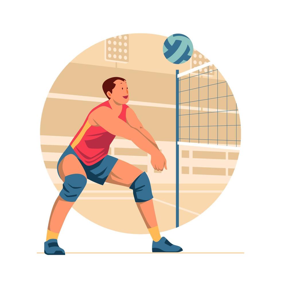 concepto de jugador de voleibol vector